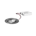 Outdoor LED Einbaustrahler BB23, IP65, Ø 8.5cm, 230V AC, 7W 3000K 620lm 36°, dimmbar, schwenkbar, nickel