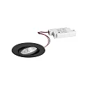 Outdoor LED Einbaustrahler BB23, IP65, Ø 8.5cm, 230V AC, 7W 3000K 620lm 36°, dimmbar, schwenkbar, schwarz