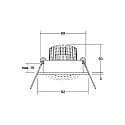 Brumberg LED-Einbaustrahler TIRREL-R, IP20, rund, 230V AC, 6W 3000K 680lm 38°, schwenkbar, dimmbar (Rundkonverter), strukturweiß