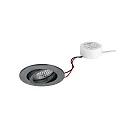 LED-Einbaustrahler TIRREL-R, IP20, rund, 230V AC, 6W 3000K 680lm 38°, schwenkbar, dimmbar (Rundkonverter), titan matt