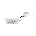LED-Einbaustrahler TIRREL-S, IP20, eckig, 230V AC, 6W 3000K 680lm 38°, schwenkbar, dimmbar (Rundkonverter), weiß