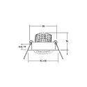 Brumberg LED-Einbaustrahler TIRREL-S, IP20, eckig, 230V AC, 6W 3000K 680lm 38°, schwenkbar, dimmbar (Rundkonverter), schwarz