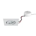 LED-Einbaustrahler TIRREL-S, IP20, eckig, 230V AC, 6W 3000K 680lm 38°, schwenkbar, dimmbar (Rundkonverter), strukturweiß