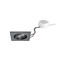 LED-Einbaustrahler TIRREL-S, IP20, eckig, 230V AC, 6W 3000K 680lm 38°, schwenkbar, dimmbar (Rundkonverter), titan matt