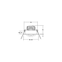 LED-Einbaustrahler TIRREL-S, IP20, eckig, 230V AC, 6W 3000K 680lm 38°, schwenkbar, dimmbar (Rundkonverter), vinylschwarz