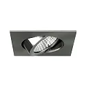 Brumberg LED-Einbaustrahler-Set BB03 mit rund-Konverter, IP20, eckig, 230V, 6W 3000K 640lm 38°, schwenkbar 30°, dimmbar, Nickel matt