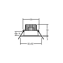 Brumberg LED Einbaudownlight ITANSA S BB16, IP54, 230V AC, 50 Hz, 6W, 38°, 3000K, 680lm, quadratisch, starr, schwarz