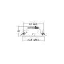 LED Einbaudownlight APOLLO MEGA, 55°, 24,5W, 3194lm, IP20, 230V, CRI > 90, quadratisch, 3500K, silber