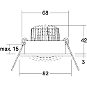 Brumberg LED-Einbaustrahler TIRREL-R, IP20, rund, 230V AC, 6W 3000K 680lm 38°, schwenkbar, mit AB, DALI dimmbar, vinylschwarz