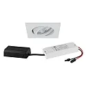 LED-Einbaustrahler TIRREL-S, IP20, eckig, 230V AC, 6W 3000K 680lm 38°, schwenkbar, mit AB, DALI dimmbar, strukturweiß