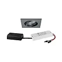 LED-Einbaustrahler TIRREL-S, IP20, eckig, 230V AC, 6W 3000K 680lm 38°, schwenkbar, mit AB, DALI dimmbar, titan matt
