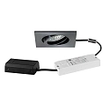 LED-Einbaustrahler TIRREL-S, IP20, eckig, 230V AC, 6W 3000K 680lm 38°, schwenkbar, mit AB, DALI dimmbar, vinylschwarz