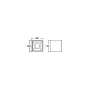 Brumberg LED Aufbau-Downlight APOLLO MIDI, 16.8x16.8cm, Reflektor facettiert, CRi >90, UGR <19, DALI, 14.5W 3000K 55°, silber