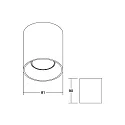 Brumberg surface luminaire TURN-R GU10 1 flame, cylindrical, rigid IP20, white matt dimmable