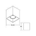 Aufbau-Downlight TURN-S, IP20, quadratisch, GU10 (exkl.),Aluminium, strukturschwarz