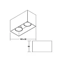Brumberg Aufbau-Downlight TURN-RE, IP20, rechteckig, 2x GU10 (exkl.),Aluminium, strukturschwarz