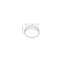 Brumberg Wand- und Deckenleuchte IDA, IP44, Ø 18cm, E27, Nickel matt / Opalglas