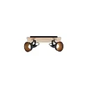 Deckenleuchte DACTYL, 2-flammig, 2x E14, Holz hell / Schirme strukturschwarz