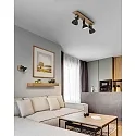 Brumberg ceiling luminaire DACTYL 3 flames, adjustable E14 IP20, light wood, black matt dimmable