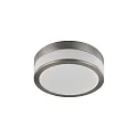 Wand- und Deckenleuchte EREVAN, IP44, Ø 23cm, 2x E27, Opalglas / Stahl, Nickel matt