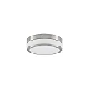 Wand- und Deckenleuchte EREVAN, IP44, Ø 28cm, 2x E27, Opalglas / Stahl, Nickel matt