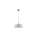 Pendelleuchte TIM Ø 40cm, 3x E27, Stahl / Stoff, Nickel matt, Schirm creme