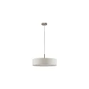 Pendelleuchte TIM Ø 50cm, 3x E27, Stahl / Stoff, Nickel matt, Schirm creme