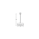 Pendelleuchte TIM Ø 50cm, 3x E27, Stahl / Stoff, Nickel matt, Schirm creme
