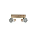 Deckenleuchte ELTASSO, 2-flammig, lang, 2x E14, Holz hell / Metall-Schirm weiß matt