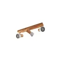 Deckenleuchte ELTASSO, 3-flammig, lang, 3x E14, Holz hell / Metall-Schirm weiß matt