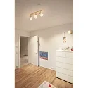 Brumberg Deckenstrahler PRUNI, 3-flammig, 3x E14, verstellbar, Holz hell / Stoffschirme weiß