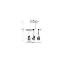 Brumberg pendant luminaire RUTILUS 3 flames E27 IP20, wood dimmable