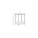 Brumberg Pendelleuchte MURRAY, 4-flammig, 4x E27, Stahl schwarz matt / Glas-Zylinder metallisiert