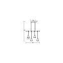 Brumberg Pendelleuchte BRENTHIS, 4-flammig, Breite 90cm, 4x E27, Stahl / Holz, strukturschwarz