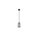 Pendelleuchte MURRAY, 1-flammig, E27, Stahl schwarz matt / Glas-Zylinder metallisiert