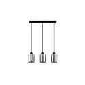 Pendelleuchte MURRAY, 3-flammig, 3x E27, Stahl schwarz matt / Glas-Zylinder metallisiert