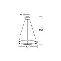Brumberg LED Pendelleuchte GRAHAM. IP20, Ringform 1-fach, rund, Ø 80cm, 230V, 50W 3000K 2300lm 110°, dimmbar, strukturschwarz