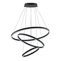 LED Pendelleuchte GRAHAM. IP20, Ringform 3-fach, rund, Ø 80/60/40cm, 230V, 120W 3000K 5600lm 110°, dimmbar, strukturschwarz