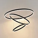 Brumberg LED Pendelleuchte GRAHAM. IP20, Ringform 3-fach, rund, Ø 80/60/40cm, 230V, 120W 3000K 5600lm 110°, dimmbar, strukturschwarz