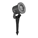 Brumberg Outdoor LED Erdspießstrahler, IP65, 230V AC, 6W 3000K 450lm 40°, mit 200cm Anschlussleitung und Stecker, Strukturschwarz