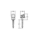 Brumberg Outdoor LED Erdspießstrahler, IP65, 230V AC, 6W 3000K 450lm 40°, mit 200cm Anschlussleitung und Stecker, Strukturschwarz