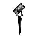 Outdoor LED Erdspießstrahler, IP65, 24V DC, 15W 3000K 1200lm 38°, inkl. 100cm Anschlussleitung mit Aquastop, Titan