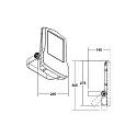 Brumberg LED Fluter MATRIX micro 100°, 20W, 4000K, 2710lm, IP66, titan matt