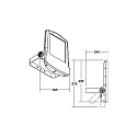 Brumberg LED Fluter MATRIX midi 100W, 3000K, 14050lm, IP66, titan