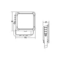 Brumberg Outdoor LED Fluter NEO MINI, IP65 IK08, 230V AC, schaltbar, Aluguss / Glas, schwarz, 100cm Kabel offen, 20W 3000K 2402lm 120°