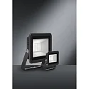 Brumberg Outdoor LED Fluter NEO MIDI, IP65 IK08, 230V AC, schaltbar, Aluguss / Glas, schwarz, 100cm Kabel offen, 50W 3000K 5450lm 120°