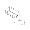 Brumberg LED Wandanbauleuchte TULLIA, IP65, 230V AC, 50 Hz, 11W, 3000K, 1000lm, graphit, schaltbar