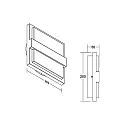 Brumberg LED Wandanbauleuchte NAGAI, IP65, 230V AC, 50 Hz, 8,5W, 3000K, 780lm, graphit, schaltbar