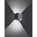 Brumberg LED Außenwandleuchte IDAS, IP54, Up/Down, HxBxT 14x14x11cm, 230V AC, 12W 3000K 900lm 145°, schaltbar, graphitgrau