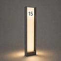 Brumberg LED-Pollerleuchte AKIMISKI, IP65 IK04, 80cm, 20W 2700K 450lm 110°, schaltbar, inkl. Hausnummer-Set, anthrazit / opal